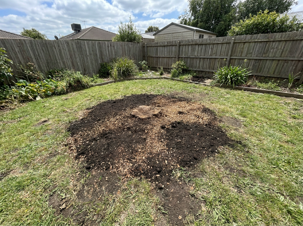 Stump grinding after